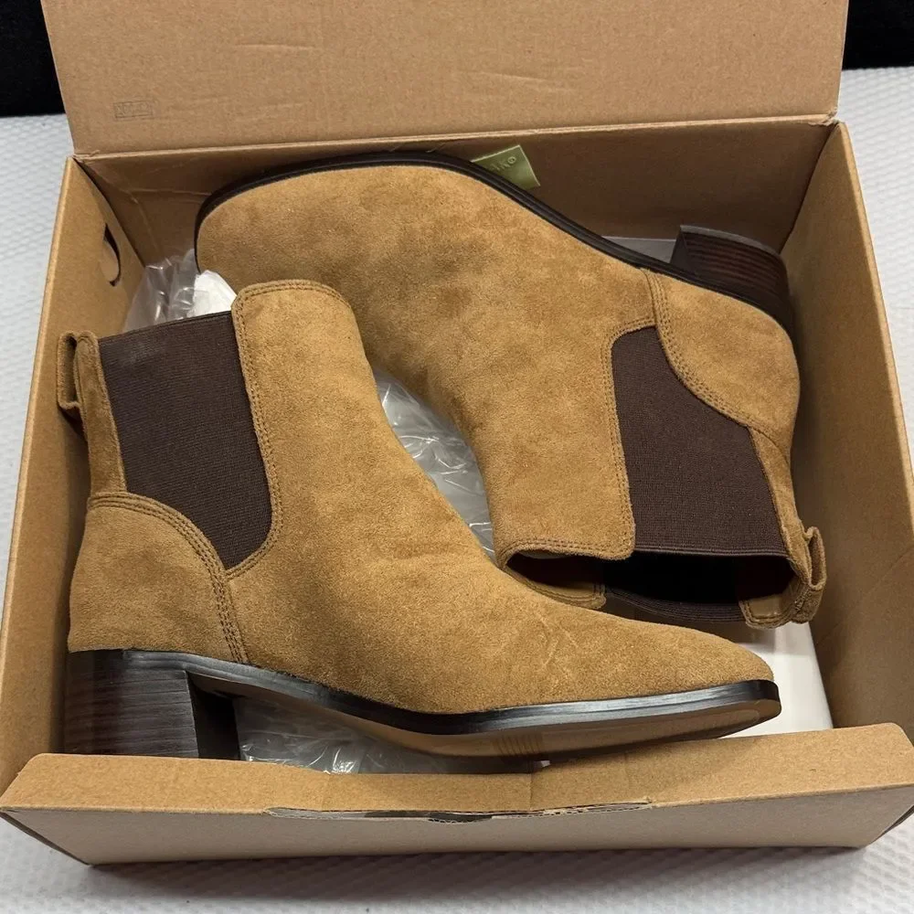 J. Crew Women's Brown Sueded Chelsea Ankle Booties 9.5 - Picture 3 of 13